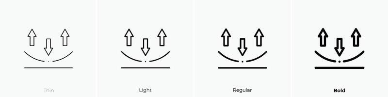 elastic icon. Thin, Light, Regular And Bold style design isolated on white background vector