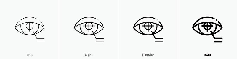 eye tap icon. Thin, Light, Regular And Bold style design isolated on white background vector