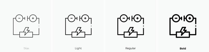 electric icon. Thin, Light, Regular And Bold style design isolated on white background vector