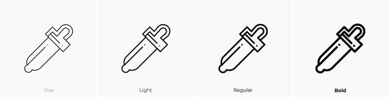 eyedropper icon. Thin, Light, Regular And Bold style design isolated on white background vector