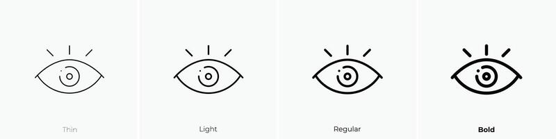 eye icon. Thin, Light, Regular And Bold style design isolated on white background vector