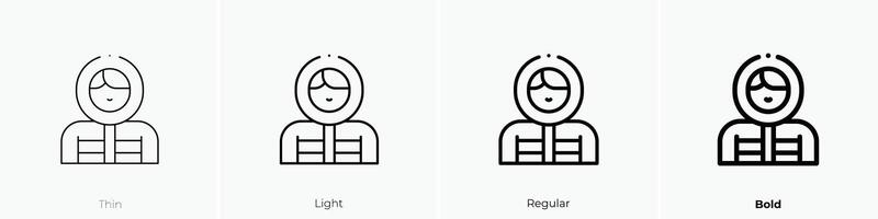 eskimo icon. Thin, Light, Regular And Bold style design isolated on white background vector