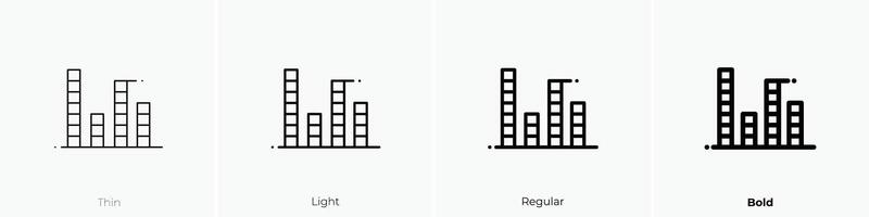 equalizer icon. Thin, Light, Regular And Bold style design isolated on white background vector