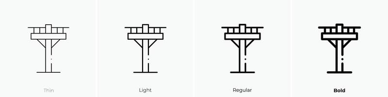 electric pole icon. Thin, Light, Regular And Bold style design isolated on white background vector