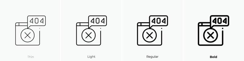 error icon. Thin, Light, Regular And Bold style design isolated on white background vector