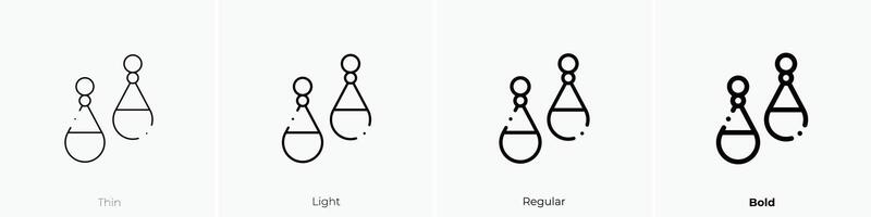 earrings icon. Thin, Light, Regular And Bold style design isolated on white background vector