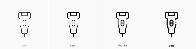 electric razor icon. Thin, Light, Regular And Bold style design isolated on white background vector