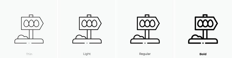 egg hunt icon. Thin, Light, Regular And Bold style design isolated on white background vector