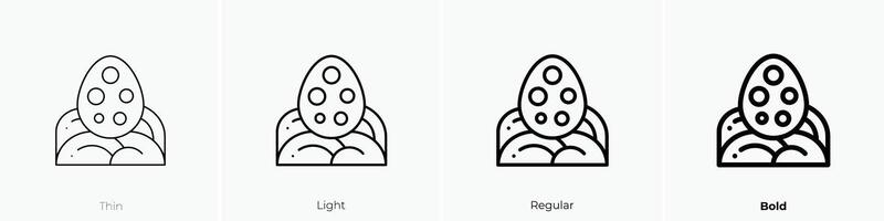 egg icon. Thin, Light, Regular And Bold style design isolated on white background vector