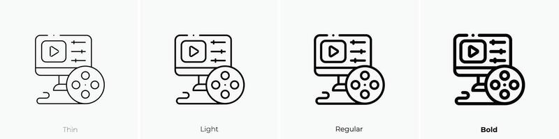 edit icon. Thin, Light, Regular And Bold style design isolated on white background vector