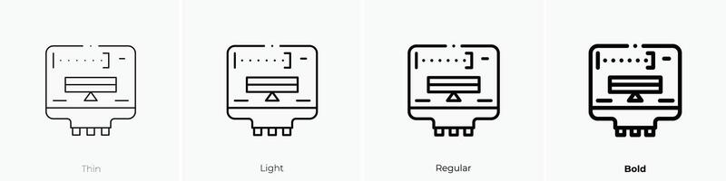 electric icon. Thin, Light, Regular And Bold style design isolated on white background vector