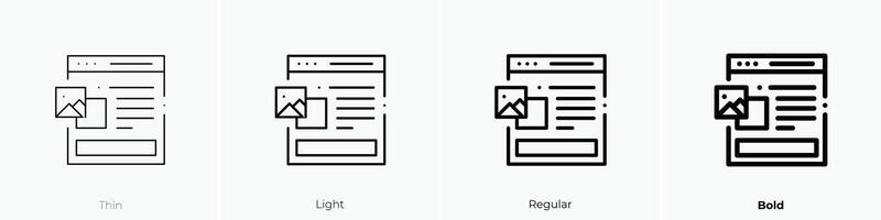 edit icon. Thin, Light, Regular And Bold style design isolated on white background vector