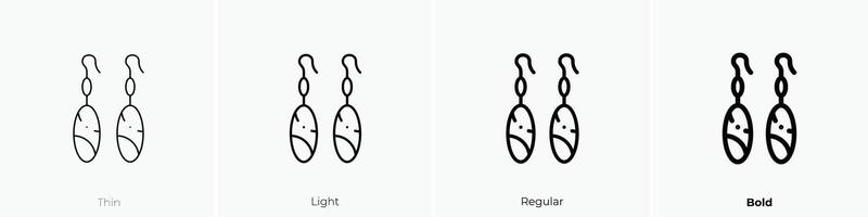earrings icon. Thin, Light, Regular And Bold style design isolated on white background vector