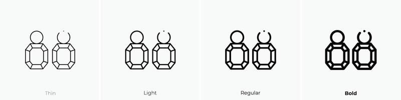 earrings icon. Thin, Light, Regular And Bold style design isolated on white background vector