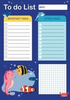 To do list template with flat design. vector
