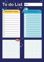 Weekly or daily note card for notes Design template vector