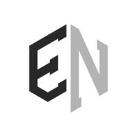Modern Unique Hexagon Letter EN Logo Design Template. Elegant initial EN Letter Logo Concept vector