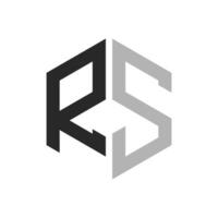 Modern Unique Hexagon Letter RS Logo Design Template. Elegant initial RS Letter Logo Concept vector