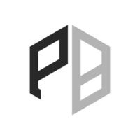 Modern Unique Hexagon Letter PB Logo Design Template. Elegant initial PB Letter Logo Concept vector