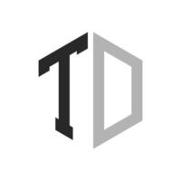 Modern Unique Hexagon Letter TD Logo Design Template. Elegant initial TD Letter Logo Concept vector