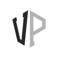 Modern Unique Hexagon Letter VP Logo Design Template. Elegant initial VP Letter Logo Concept vector