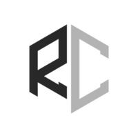 Modern Unique Hexagon Letter RC Logo Design Template. Elegant initial RC Letter Logo Concept vector