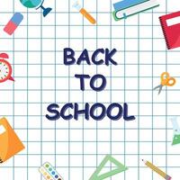 Back to school background in a cell. vector