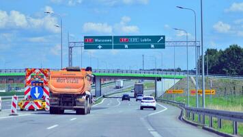 Warsaw, Poland. 15 July 2024. View of cars on the expressway S17, southern bypass of Warsaw in Wawer district. photo