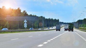 Warsaw, Poland. 15 July 2024. View of cars on the expressway S2, southern bypass of Warsaw in Wawer district. photo