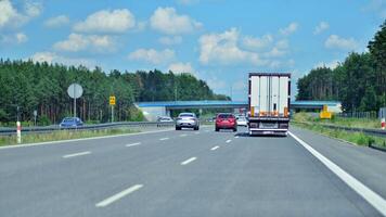 Warsaw, Poland. 15 July 2024. View of cars on the expressway S2, southern bypass of Warsaw in Wawer district. photo