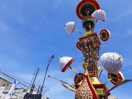 Pariaman, Indonesia - July 21, 2024. Tabuik Subarang statue, as a symbol of the traditional cultural festival event in Pariaman city photo