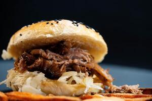 Pulled Pork of a pork shoulder photo