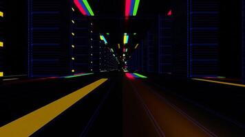 VJ loop shimmering neon highway. video