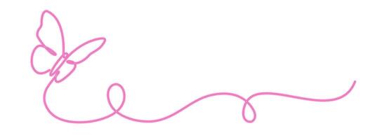 Butterfly drawing with one continuous neon line. Minimalistic linear design of beautiful butterfly for business, social media. illustration vector
