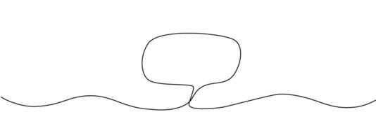 Speech bubble, dialog, continuous editable single line illustration. Web concept, communication cloud, empty dialog text. Minimalist single line illustration vector