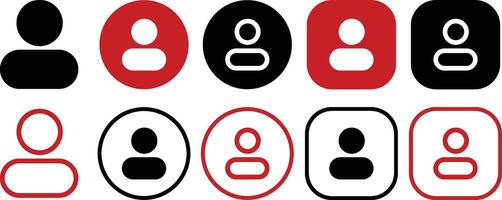 Account Rounded Solid and Outline Icon Set vector
