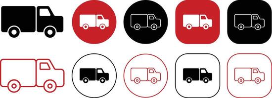 Truck Delivery Icon Set Isolated on White Background vector