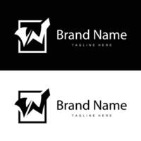 W letter logo in simple style Luxury product brand template illustration vector