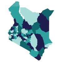 Kenya map. Map of Kenya in administrative provinces in multicolor vector