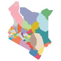 Kenya map. Map of Kenya in administrative provinces in multicolor vector