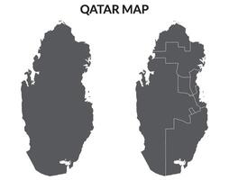 Qatar map. Map of Qatar in grey set vector