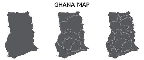 Ghana map. Map of Ghana in grey set vector