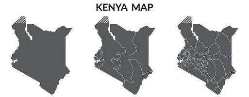 Kenya map. Map of Kenya in grey set vector