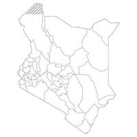 Kenya map. Map of Kenya in administrative provinces in white color vector