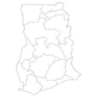 Ghana map. Map of Ghana in administrative provinces in white color vector