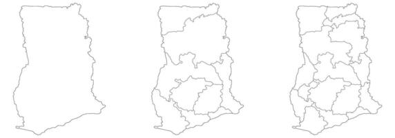 Ghana map. Map of Ghana in white set vector