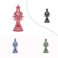 a drawing of a red and blue statue with a red and white background vector