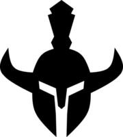 Warrior knight hero helm armor rpg game icon symbol logo vector