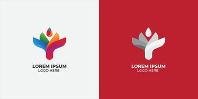 A simple aesthetic logo combining flowers and humans with elegant shapes vector