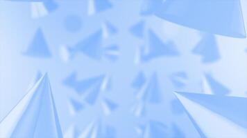 Royal blue color 3d shiny cone shapes slowly rotating 3d geometrical abstract background video